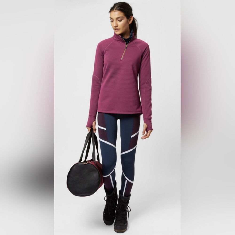Sweaty Betty Quarterpipe Half Zip Fleece Pullover Burgundy XL